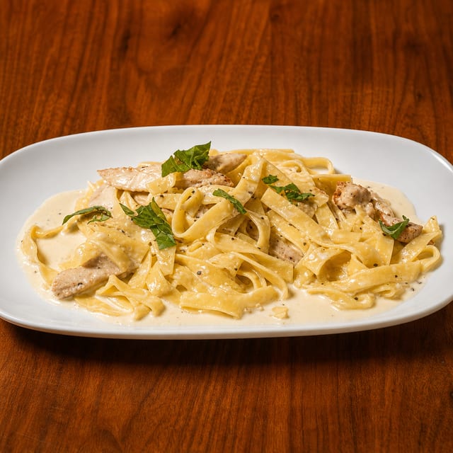 Fettuccine Chicken Alfredo.